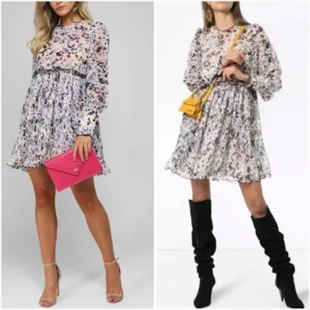 Ganni babydoll dress in Egret new with tags